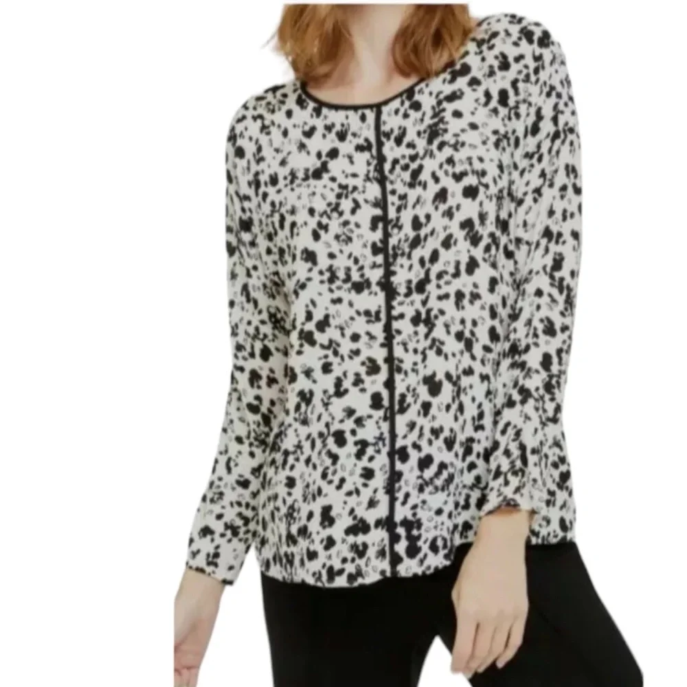 Vince Camuto Black and White Blouse Size XL - Picture 1 of 8